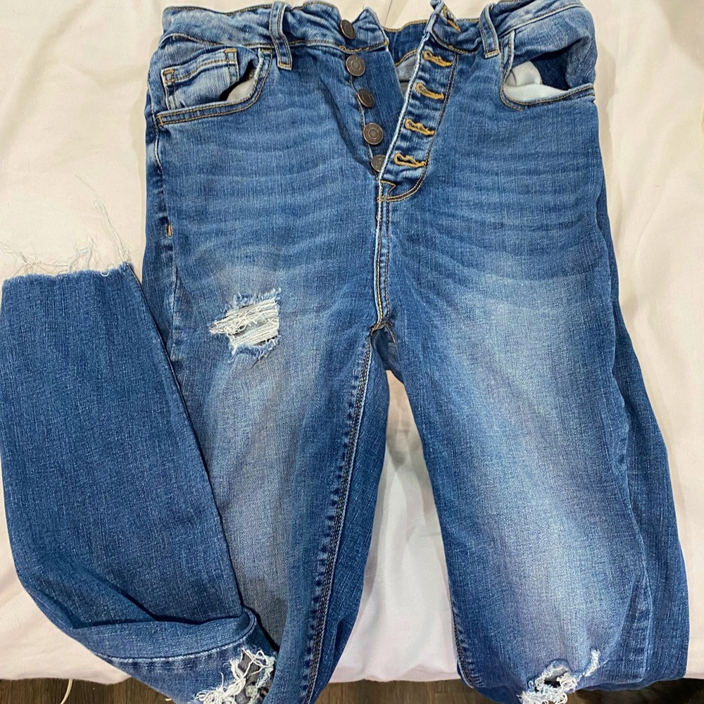 High Waisted Button Up Jeans